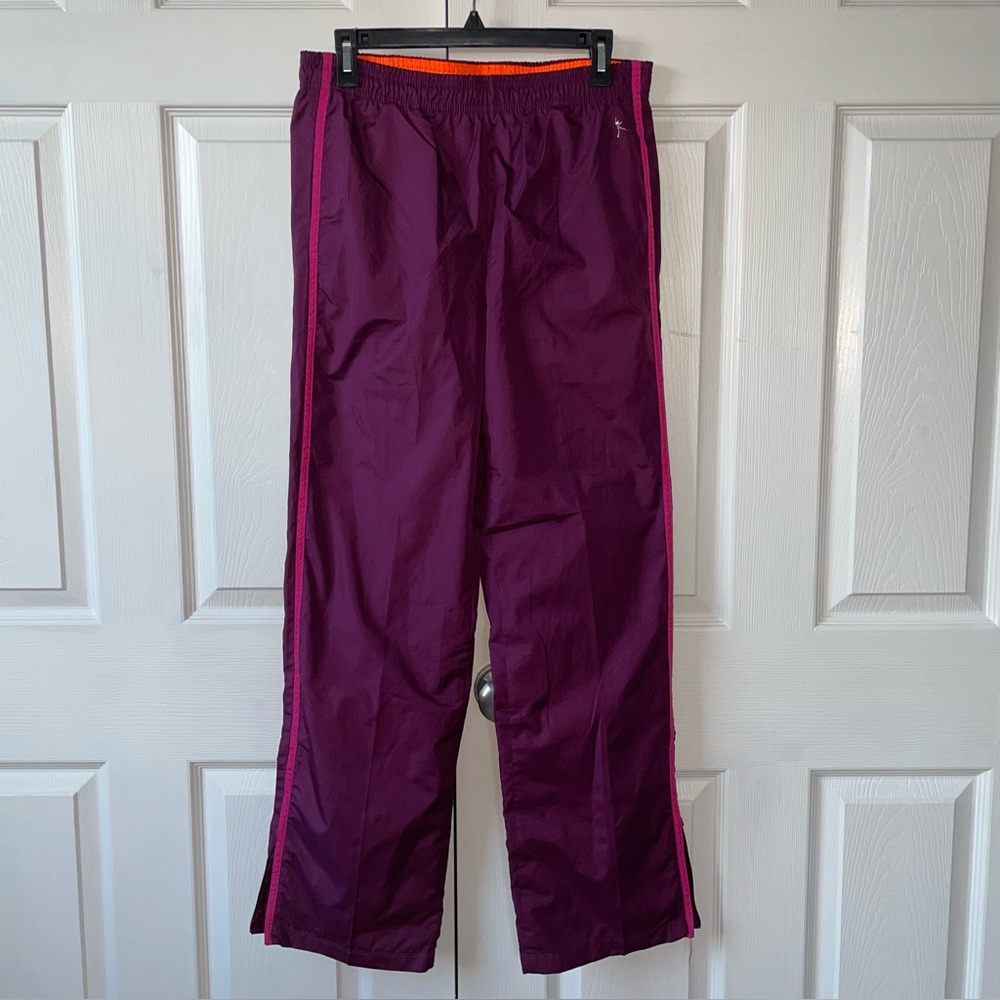 Purple Sport Warm Pants with Pink Stripes